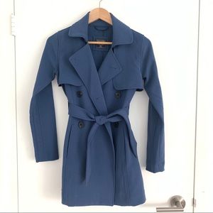 Abercrombie & Fitch blue drapey trench coat jacket